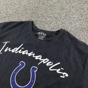 NEW Indianapolis Colts Shirt Womens M Blue NFL Football Graphic Tee Crop Top
